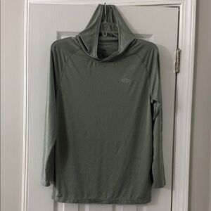 AFTCO Heather Green Gray Hoodie Tee with Logo